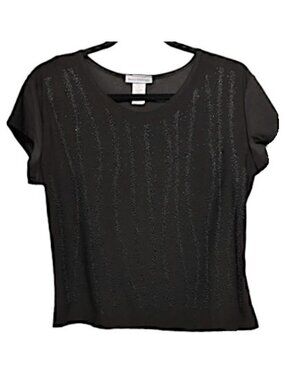 Bleeker & McDougal Black Sparkly Short Top Petite Large